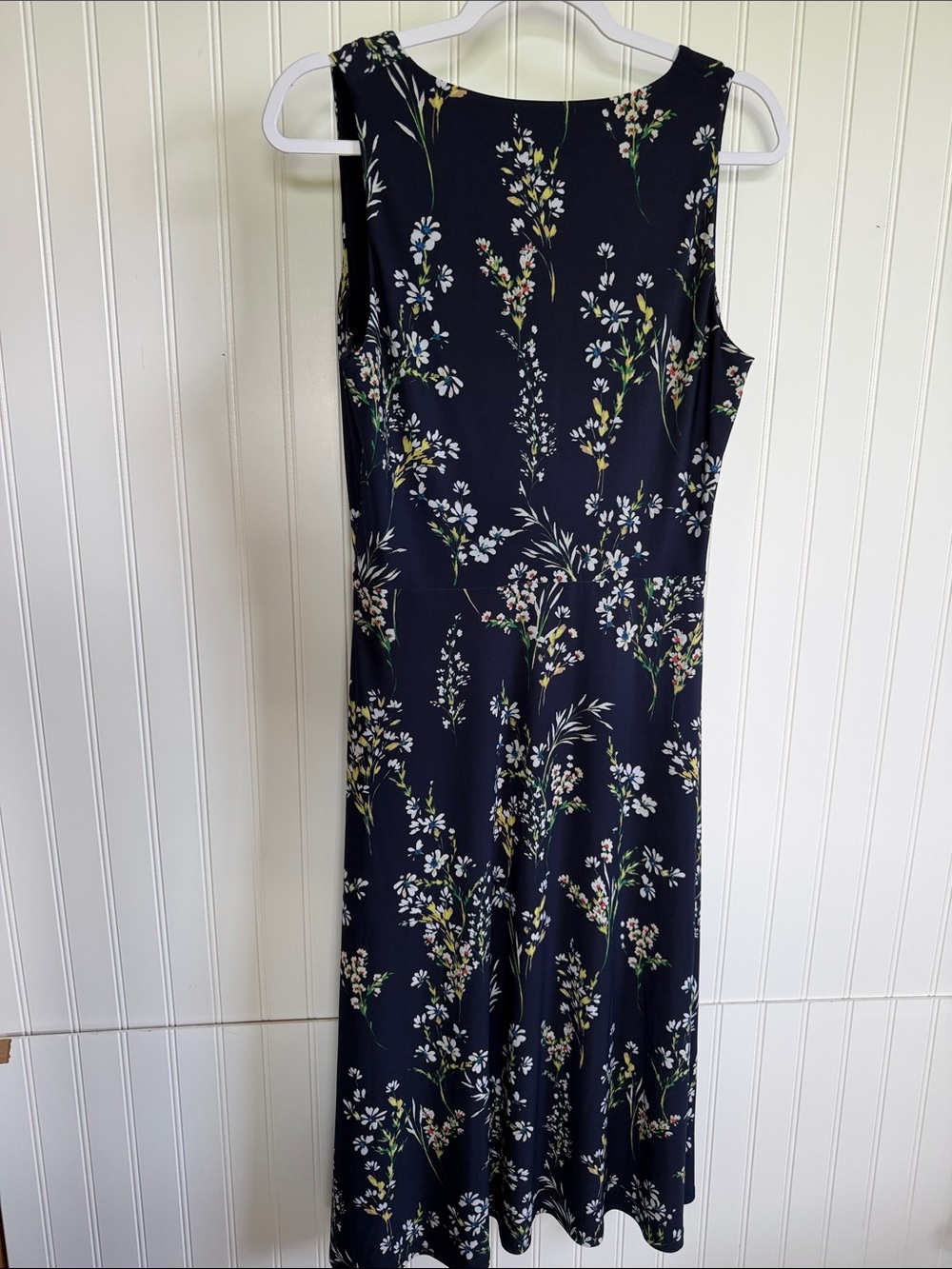 Lauren Ralph Lauren Navy Floral Maxi Dress Size 10 Cottagecore Feminine Preppy - Picture 8 of 14